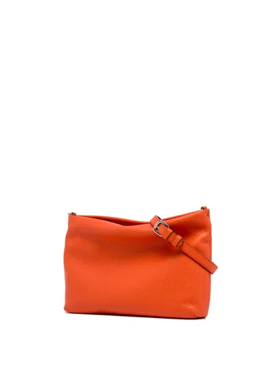 Gianni Chiarini Brenda Clutch Bag In Hammered Coral Leather With Resin Chain