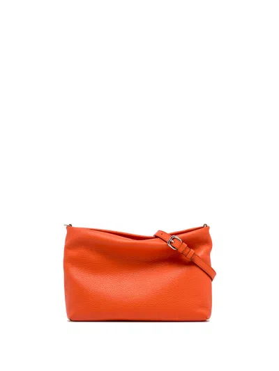 Gianni Chiarini Brenda Clutch Bag In Hammered Coral Leather With Resin Chain