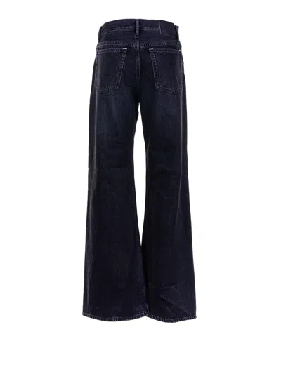 Acne Studios Logo Patch Wide-leg Jeans In Black