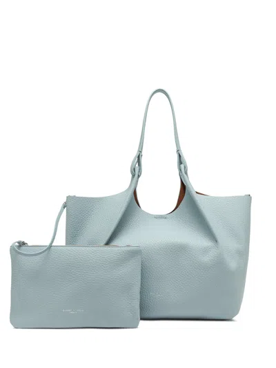 Gianni Chiarini Dua Double Handle Bag In Double Light Blue Leather