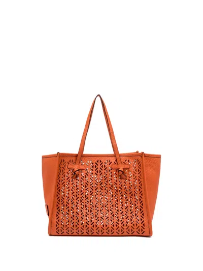Gianni Chiarini Marcella Shopping Bag In Double Bubble Leather In Red