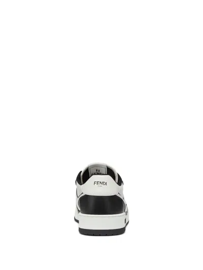 Fendi Leather Sneakers With Ff Lateral Logo In Multi