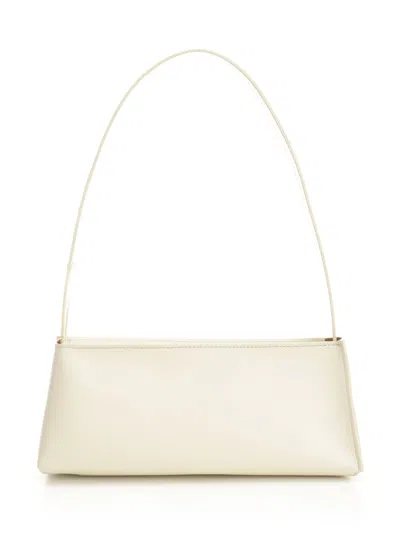 Marni Borsa A Spalla Museo Baguette In Pelle Crema In Neutral