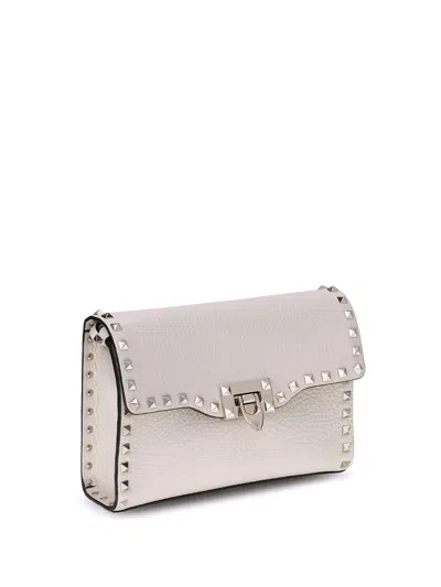 Valentino Rockstud Shoulder Bag In White