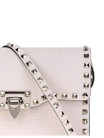 Valentino Rockstud Shoulder Bag In White