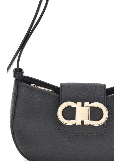 Ferragamo Gabry Black Calf Leather Shoulder Bag