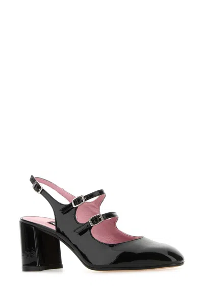 Carel Black Leather Banana Pumps