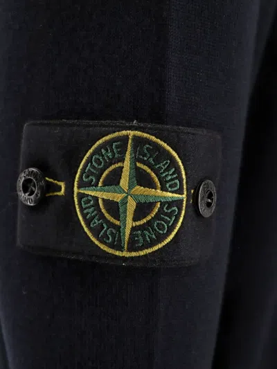 Stone Island Wool Cardigan With Ribbed Profiles And Pockets In Black