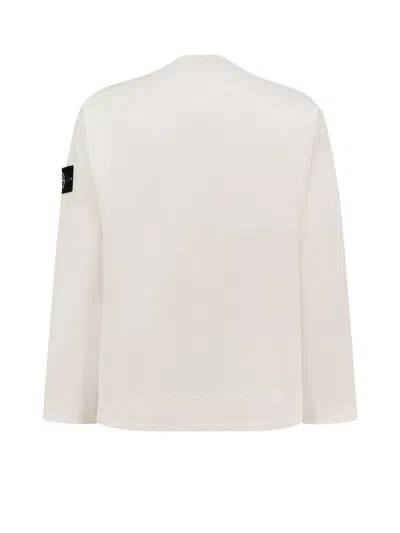 Stone Island Cotton Sweatshirt With Knitted Insert In Neutral
