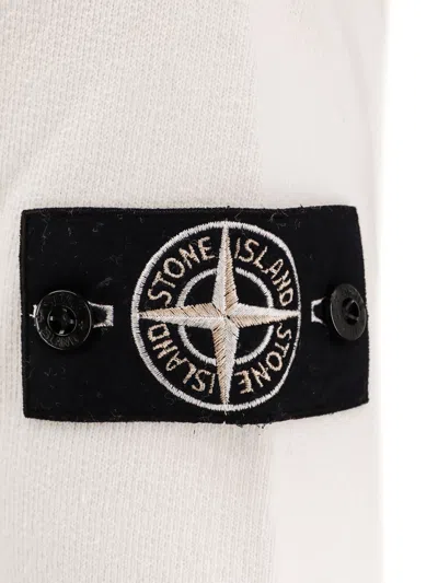 Stone Island Cotton Sweatshirt With Knitted Insert In Neutral