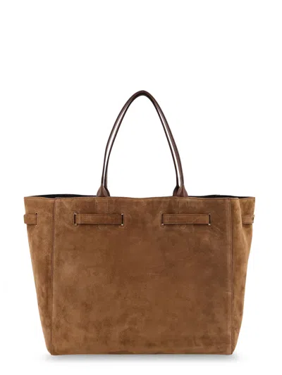 Tom Ford Suede Rectangular Shoulder Bag With Belt