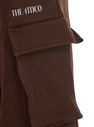 Attico Double American Fleece Sweatpants In Brown