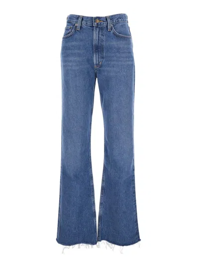 Agolde Blue Jeans With Logo Patch On The Rear And Flared Leg In Blue