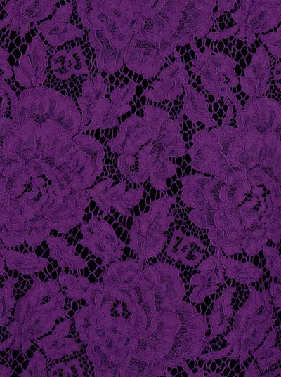 Dolce & Gabbana Cordonetto Lace Short Dress In Purple
