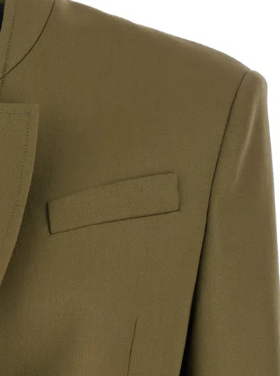 Attico Maxi Shoulder Strap Blazer Blazers Green In Green