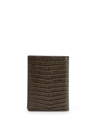 Tom Ford Leather Cardholder With Croco Effect