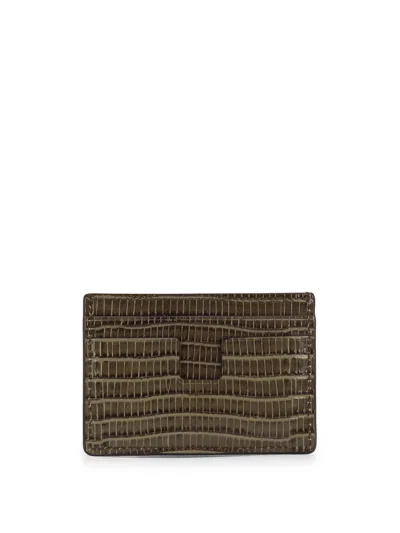 Tom Ford Leather Cardholder With Croco Effect