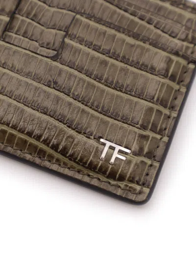 Tom Ford Leather Cardholder With Croco Effect
