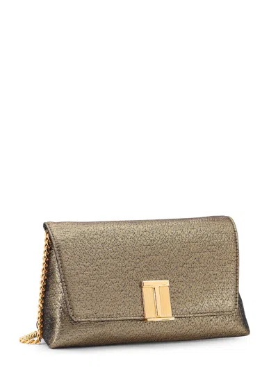 Tom Ford Laminated Pochette With Chain Shoulder Strap