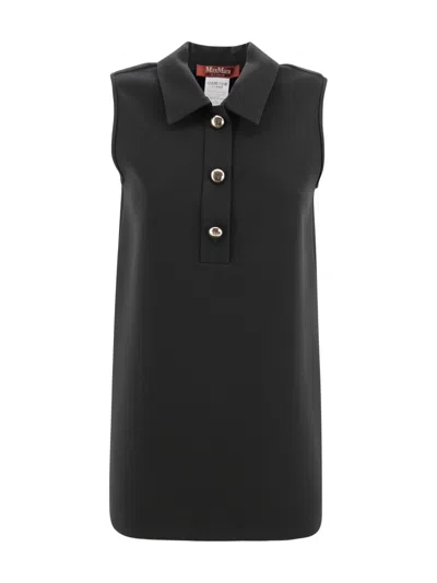 Max Mara Polo Blouse In Cady In Black