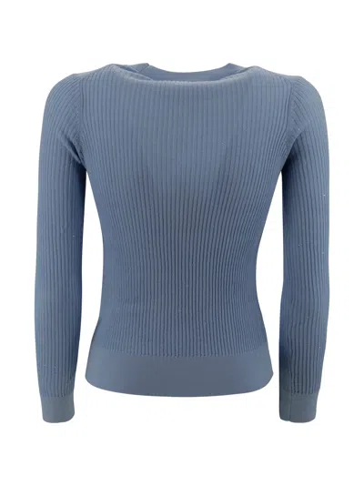 Max Mara Slim Fit Sweater In Blue