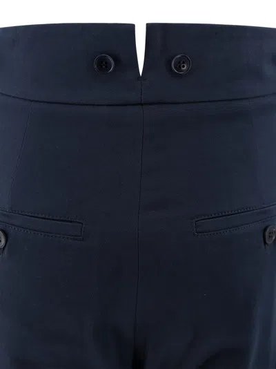 Weekend Max Mara High-waisted Wide Leg Trousers With Button Accents In Blue