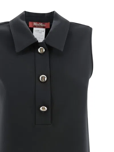 Max Mara Polo Blouse In Cady In Black