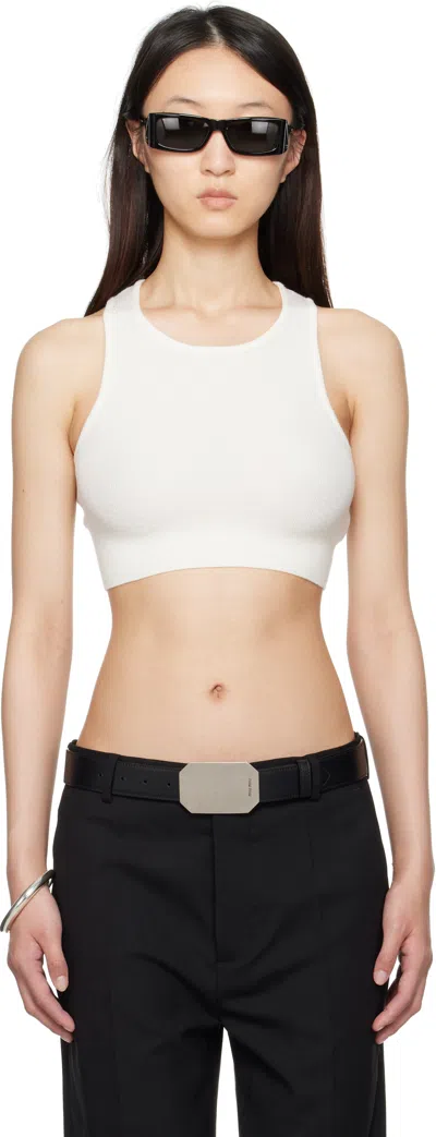 Essentials White Soft Rib Sport Tank Top