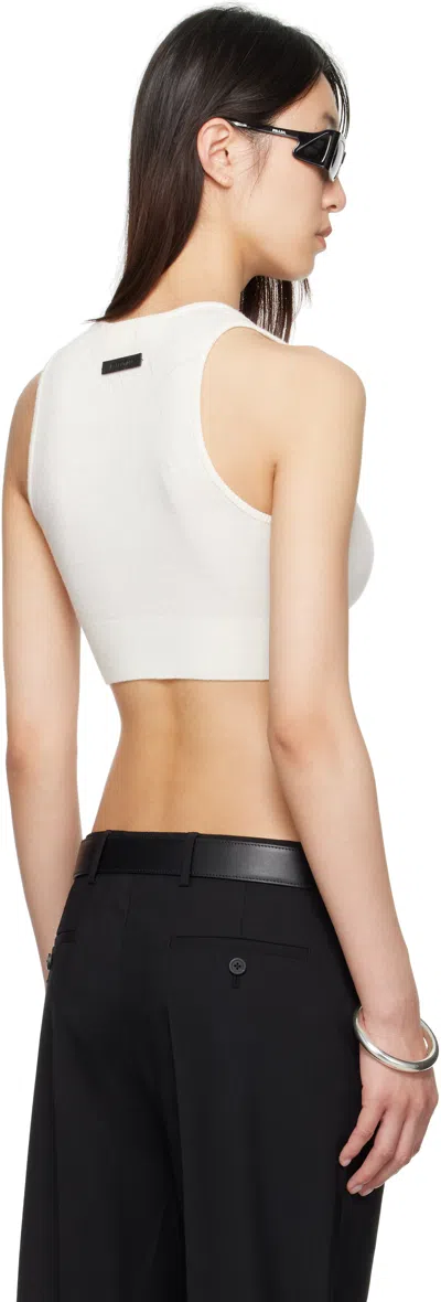 Essentials White Soft Rib Sport Tank Top