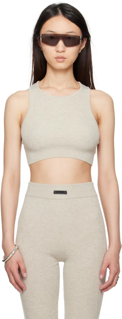 Essentials Taupe Soft Rib Sport Tank Top