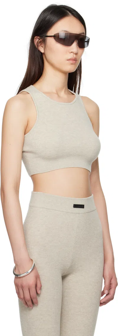 Essentials Taupe Soft Rib Sport Tank Top