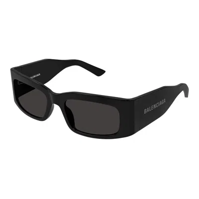 Balenciaga Bb0360s Linea Everyday 005 Black Grey Sunglasses In Black