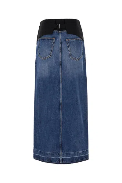 Stella Mccartney Tuxedo Band Skirt With Slit And Pockets In Multi