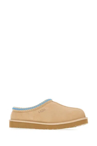 Ugg Cappuccino Suede Tasman Slippers In Brown