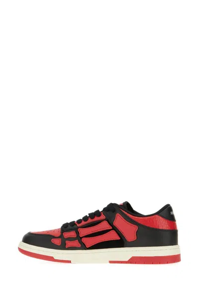 Amiri Two-tone Leather Skel Top Sneakers In Black