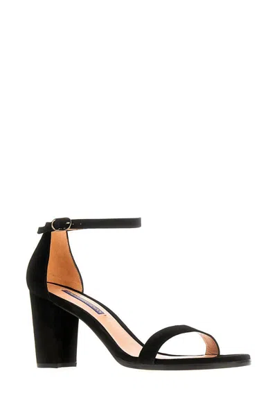 Stuart Weitzman 80mm Nearlynude Sandals In Black