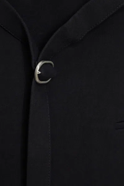 Jil Sander Buckle Lapel Sleeveless Jackets In Black