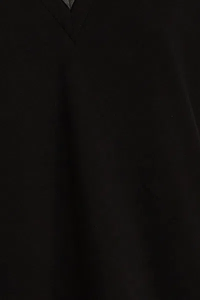 Brunello Cucinelli V-neck Short Sleeve T-shirt With Rolled Sleeves In Black