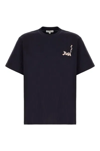 Jw Anderson J. W. Anderson Blue Relaxed Fit Crew Neck T-shirt In Black