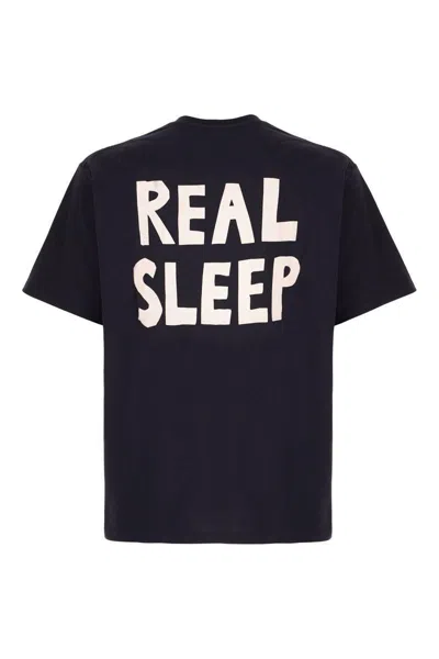 Jw Anderson J. W. Anderson Blue Relaxed Fit Crew Neck T-shirt In Black
