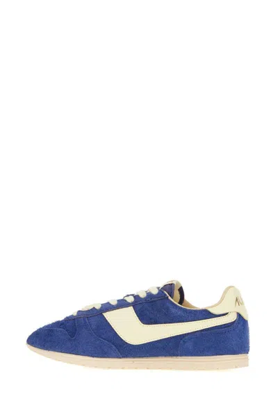 Autry Windspin Suede Sneakers With Contrast Panels In Blue