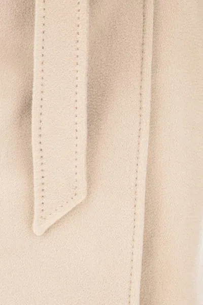 Weekend Max Mara Sand Wool Coat In Pink