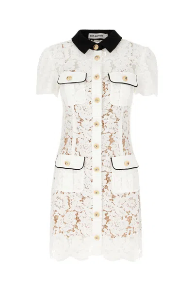Self-portrait Delicate Lace Dress With Structured Pockets