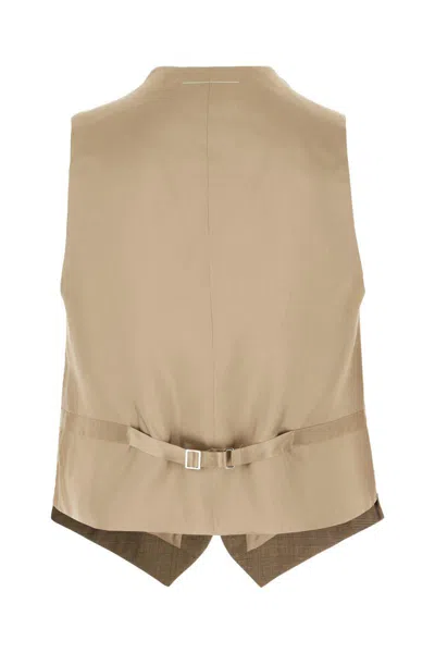 Mm6 Maison Margiela Multicolor Stretch Polyester Blend Vest In White