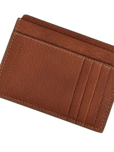 Brunello Cucinelli Leather Cardholder In Brown