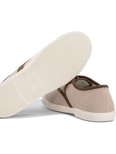 Valentino Bay By Bay Webbing-trimmed Checked Canvas Sneakers In Pink