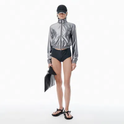 Alexander Wang Grey Shrunken Zip-up Jacket