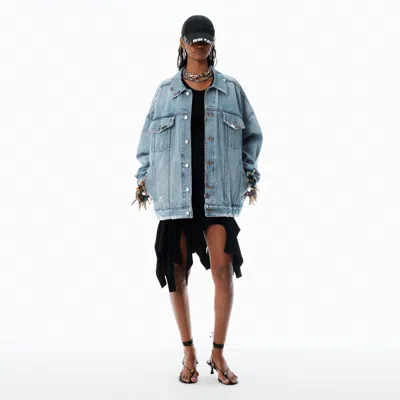 Alexander Wang Blue Oversized Trucker Jacket