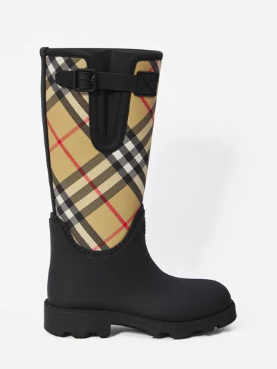 Burberry Marsha Stamp High Synthetic Rubber Rain Boots