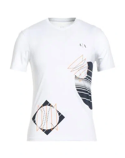 Armani Exchange Man T-shirt White Size S Cotton In Multi
